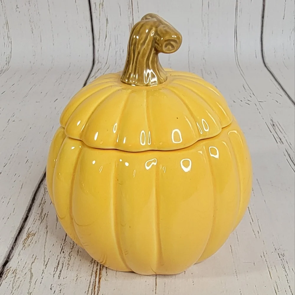 Hallmark Vintage Fall Halloween Harvest Ceramic Pumpkin Suger Dish Stash Spot - Picture 2 of 12